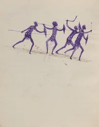 Kwatkwat Volk - (Aborigines mit Waffen) Skizzenbuch hauptsächlich über Aktivitäten von Aborigines und Weißen